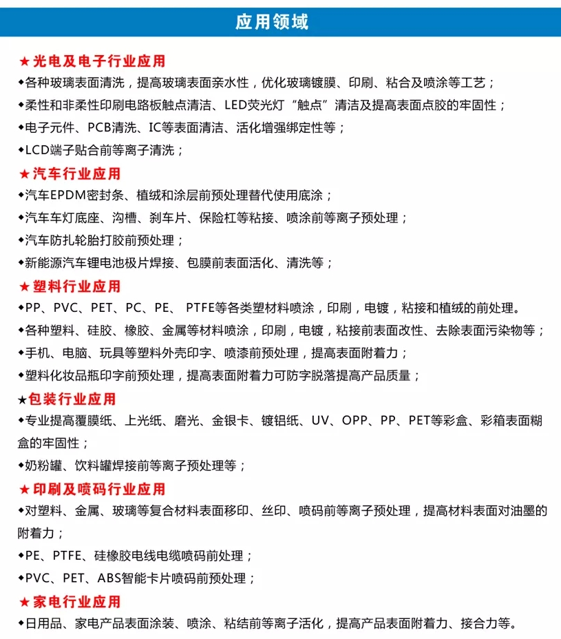 小型等離子清洗機(jī)應(yīng)用領(lǐng)域